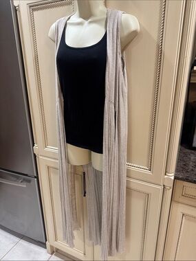 Free People Sand Color Knit Duster Vest Size XS